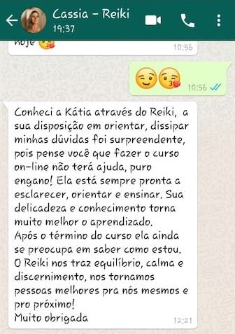 Curso Combine Reiki com Outras Terapias depoimento