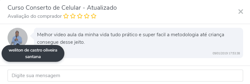 Curso de Manutenção e Conserto de Celulares V4.0 depoimento