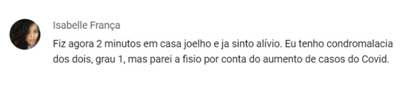 Curso Tchau Dor no Joelho - Tratamento depoimento