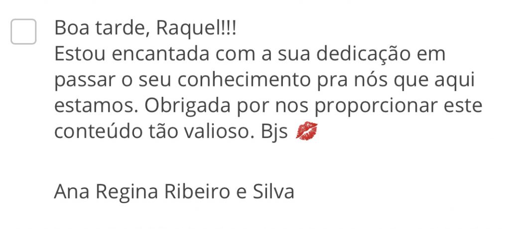 Curso Micropigmentação Labial da Raquel Barros depoimento