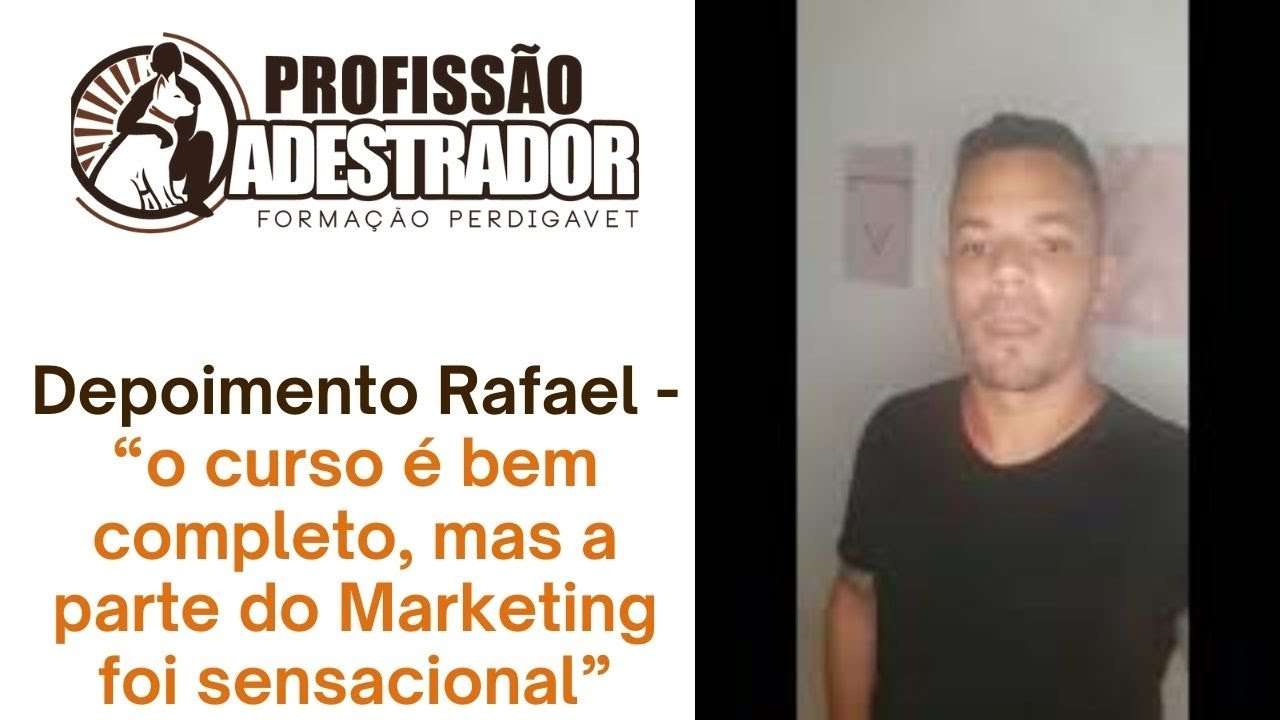 Curso Profissão Adestrador Método Perdigavet depoimento