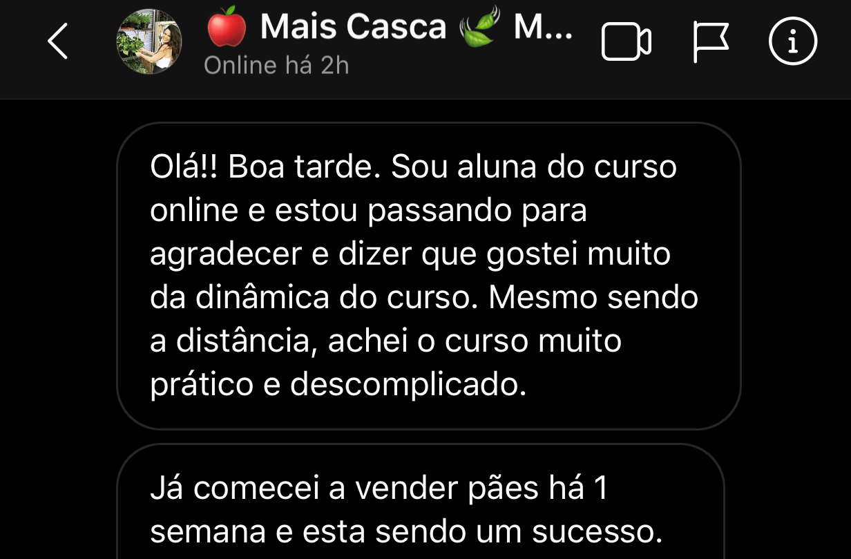 Curso Tribo do Pão - Fermentação Natural depoimento