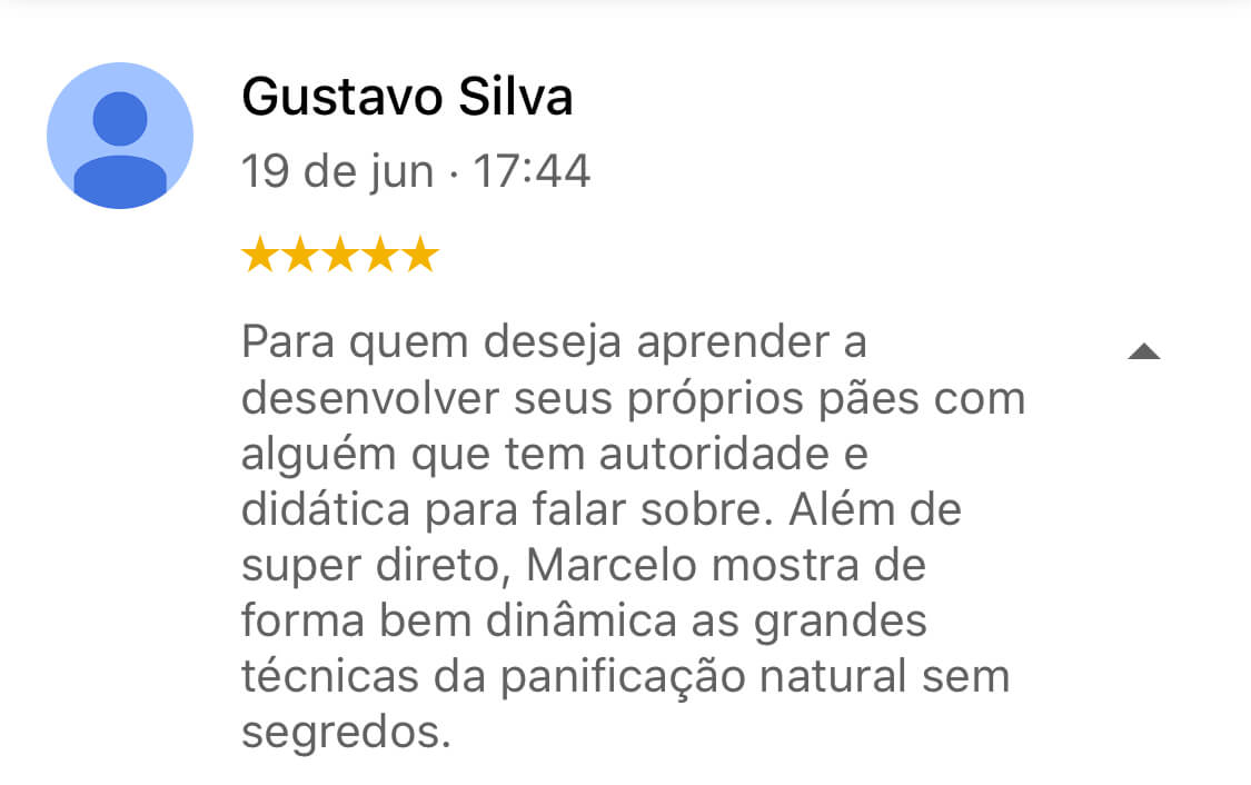 Curso Tribo do Pão - Fermentação Natural depoimento