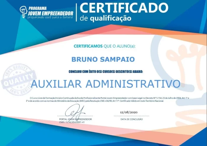 Curso Auxiliar Administrativo certificado mec valido