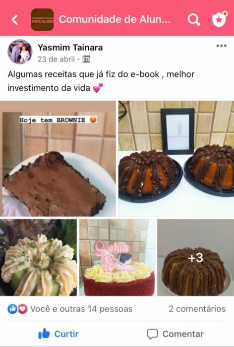 E-book Eu Quero Bolo + de 100 receitas depoimento