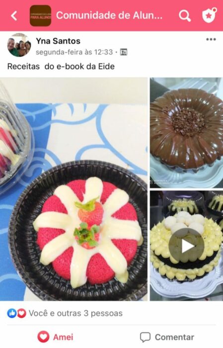 E-book Eu Quero Bolo + de 100 receitas depoimento