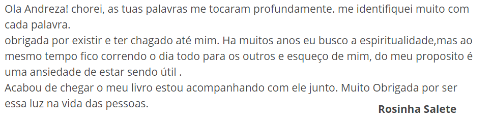 Todo Santo Dia da Andreza Carício depoimento