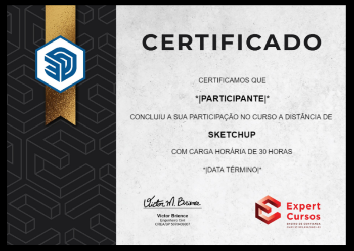 Curso de SketchUp certificado mec valido