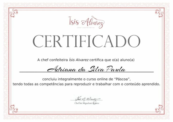 Curso de Páscoa (2022) da Isis Alvarez certificado mec valido