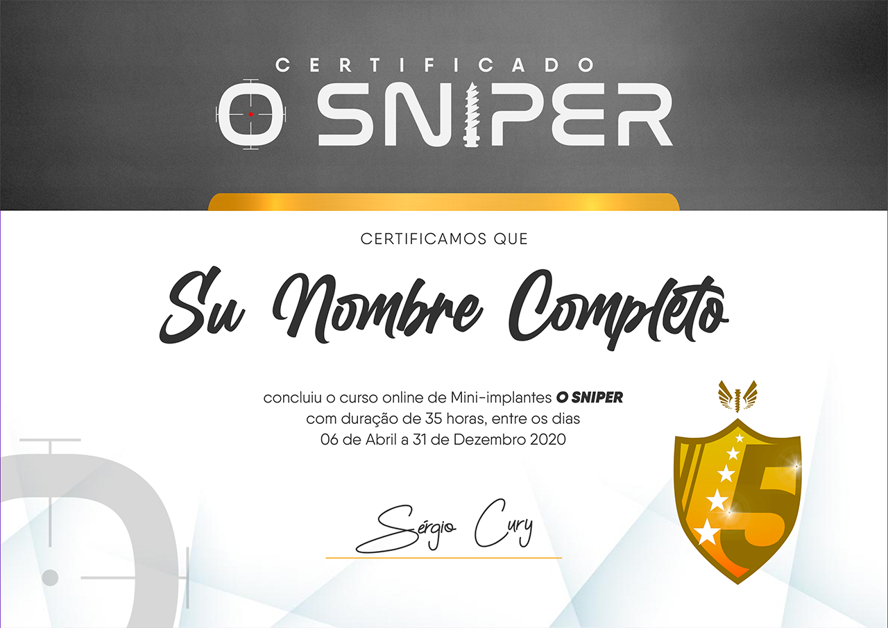 Curso O Sniper dos Mini-Implantes certificado mec valido