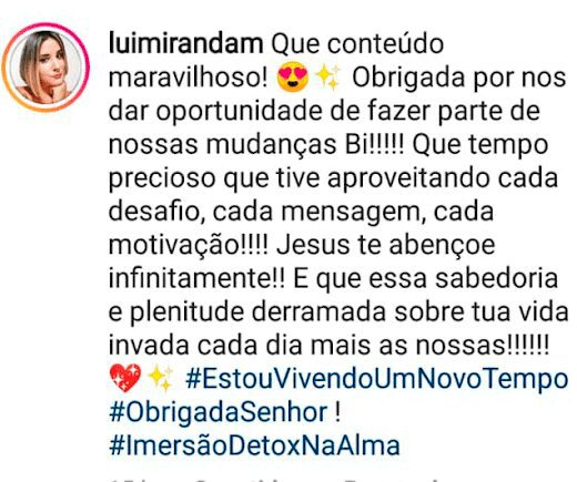 Clube Detox da Alma da Bianca Toledo depoimento