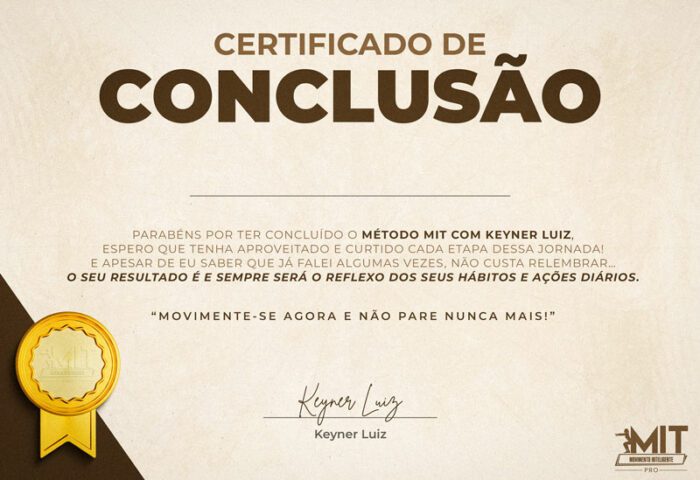 Curso MIT Pro do Keyner Luiz certificado mec valido