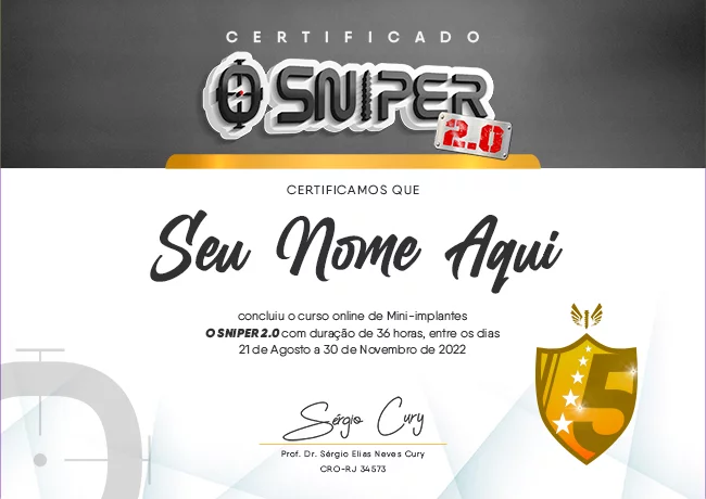 Curso O Sniper 2.0 certificado mec valido