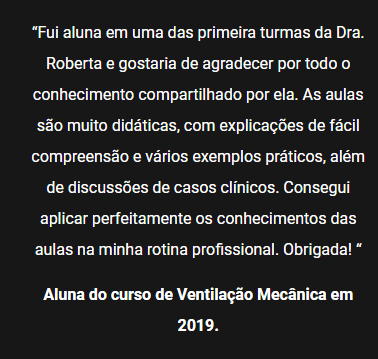 Curso Ventilação Mecânica Definitiva depoimento