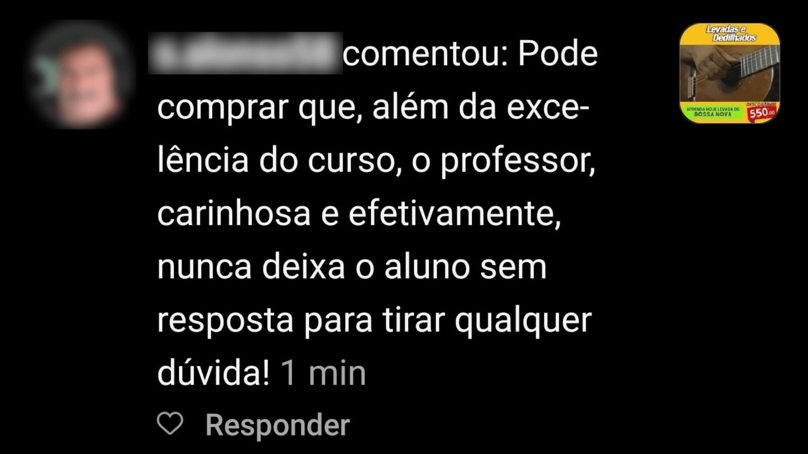 Curso Levadas e Dedilhados depoimento