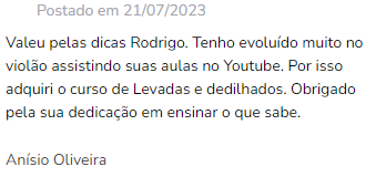 Curso Levadas e Dedilhados depoimento