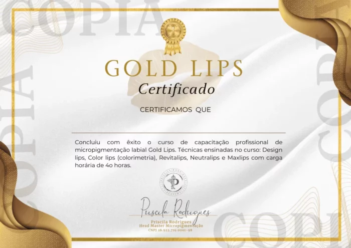 Método Gold Lips certificado mec valido