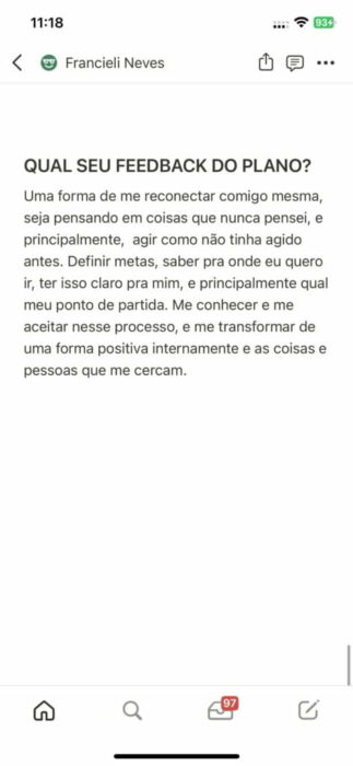 Curso O Plano: Vida Projetada depoimento