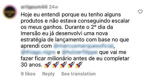 Imersão Million do Wendell Carvalho depoimento