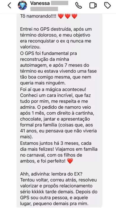 Curso GPS DO AMOR depoimento