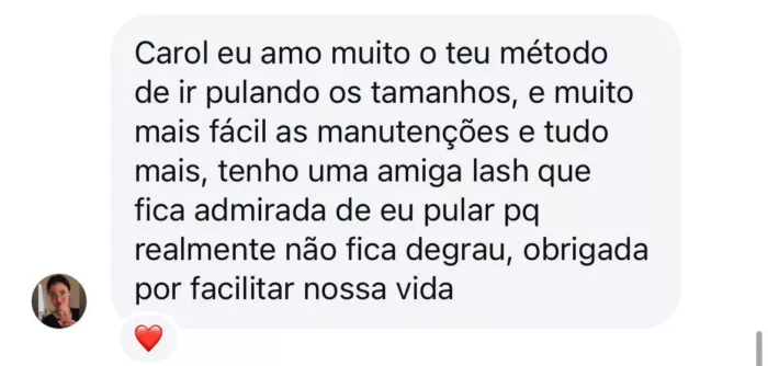 Curso Cílios Efeito Rímel depoimento