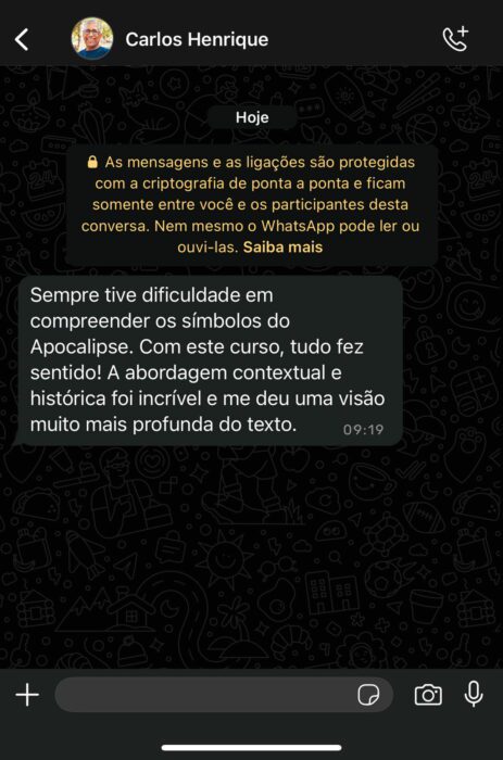 Curso Decodificando o Apocalipse depoimento