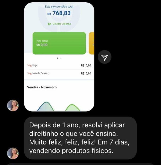Curso Renda com Lojas Parceiras depoimento