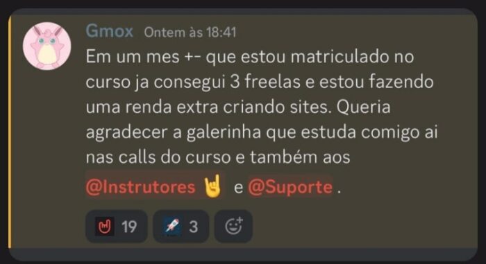 Gestor de Automações com NoCode e IA depoimento