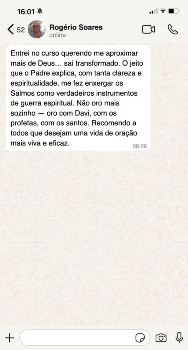 Curso O Poder dos Salmos: A Alma das Escrituras depoimento