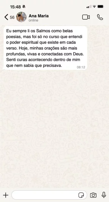 Curso O Poder dos Salmos: A Alma das Escrituras depoimento