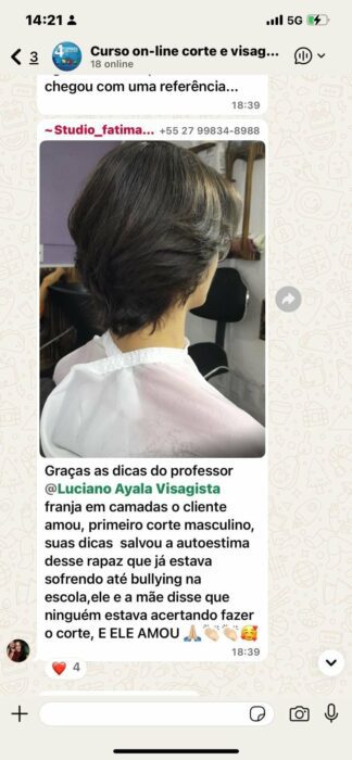 Corte e Visagismo com Alma depoimento