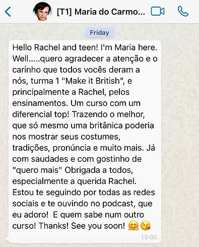 Curso Make it British depoimento