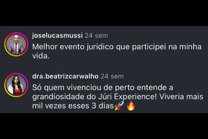 Júri Experience depoimento