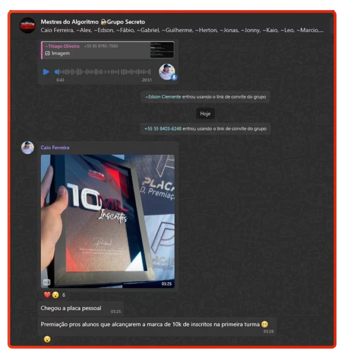 Mestres do Algoritmo - Profissão Youtuber depoimento